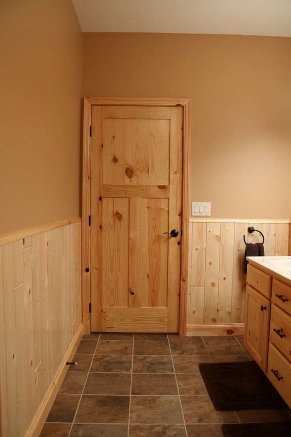 bathroom design ideas pine paneling 