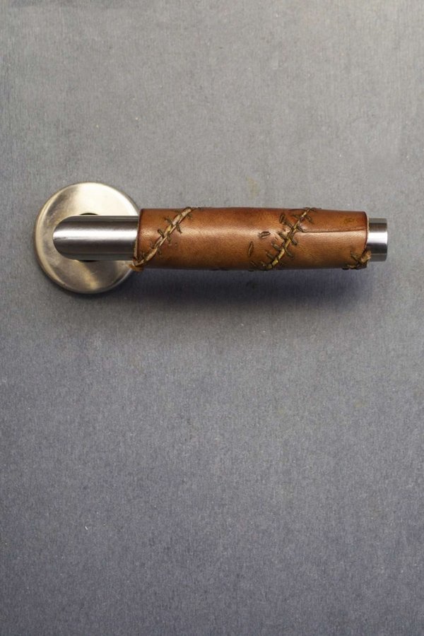 leather door handles artistic design metal leather door handle