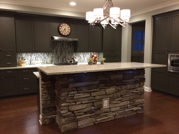 ledgestone tile ideas kitchen island decor