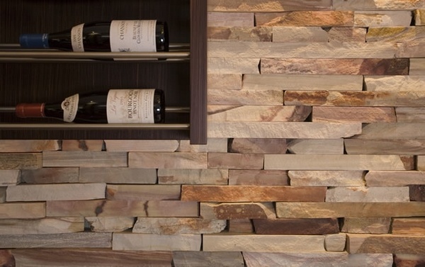 stone tile wall decorating ideas kitchen wine cellar design