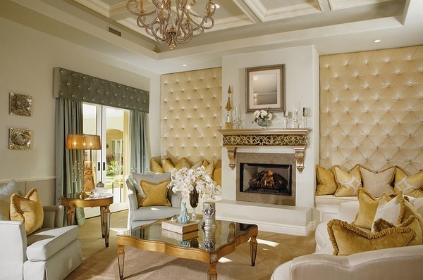 living room design coverings tufted panels 