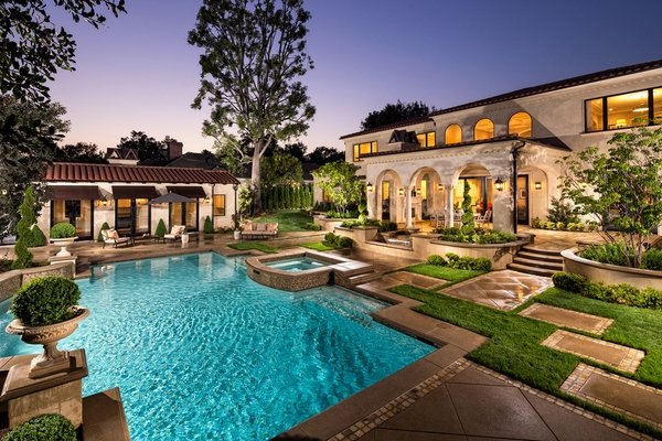 mediterranean house patio decor ideas backyard pool design 