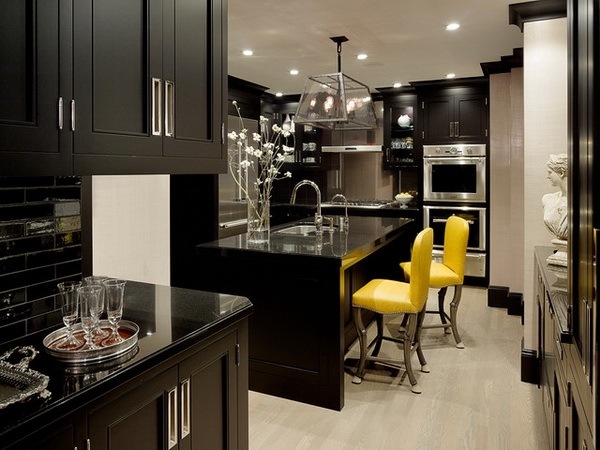 modern elegant custom kitchen design black