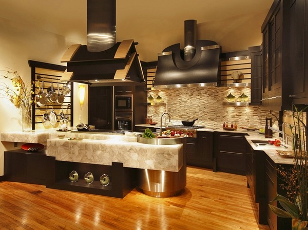 modern kitchen design custom cabinets wood flooring