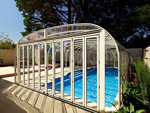 swimming pool folding doors garden design ideas 
