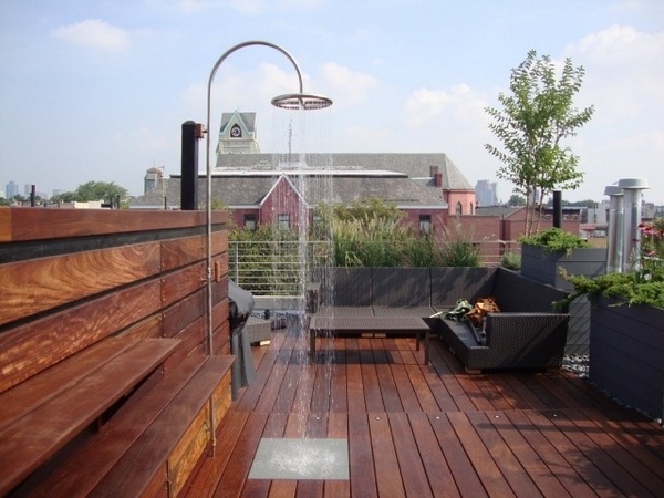 outdoor shower ipe decking rooftop balcony ideas roof deck