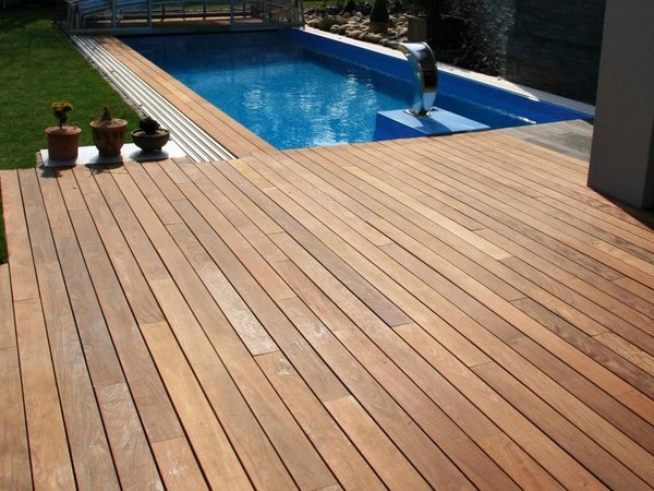 pool deck ideas solid wood deck ipe decking garden pool 