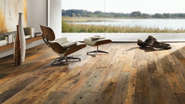 Reclaimed wood floors combine unique individuality and character