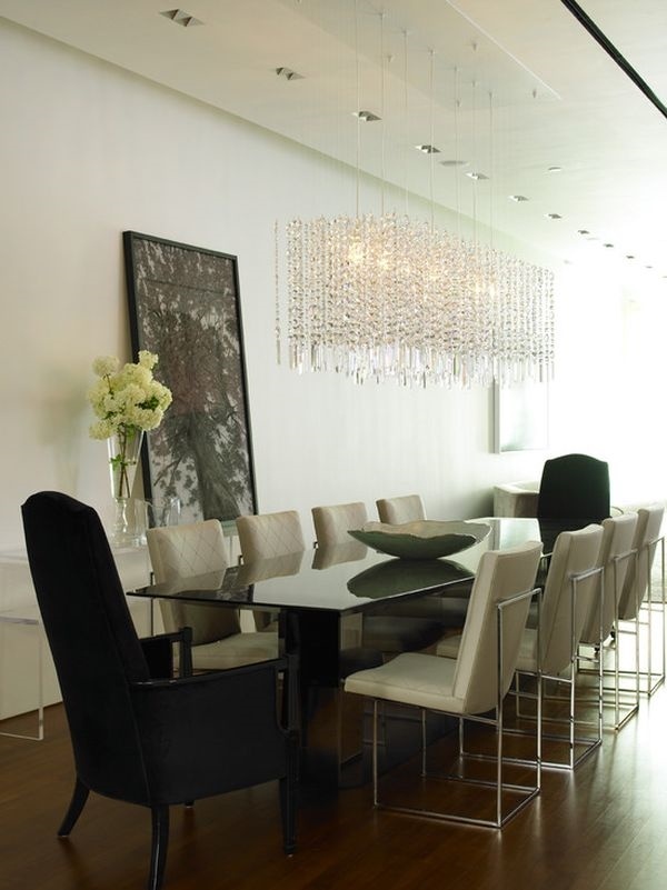 rectangle crystal chandelier dining room design lighting