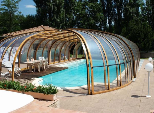 retractable pool enclosures garden design ideas small pool deck 