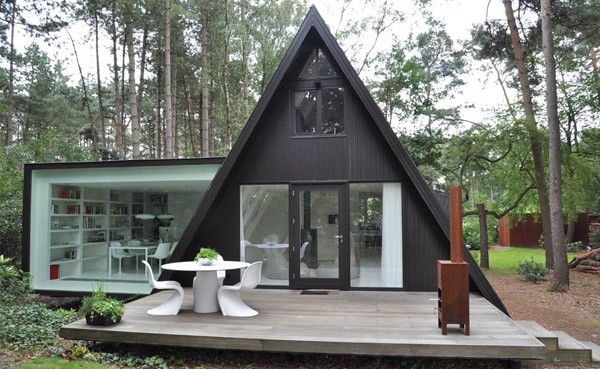 A-frame design ideas geometric house architecture small deck