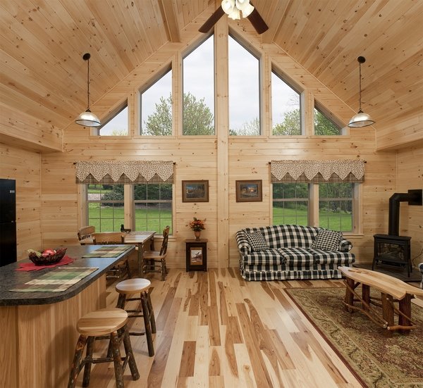 modular log homes amish cabin interior design