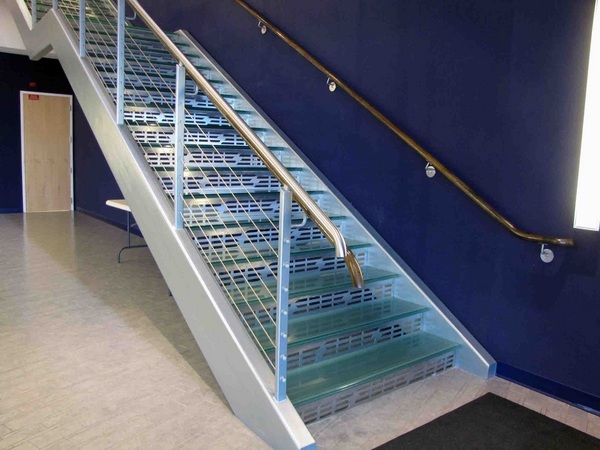 Glass tread staircase modern interior staircase 