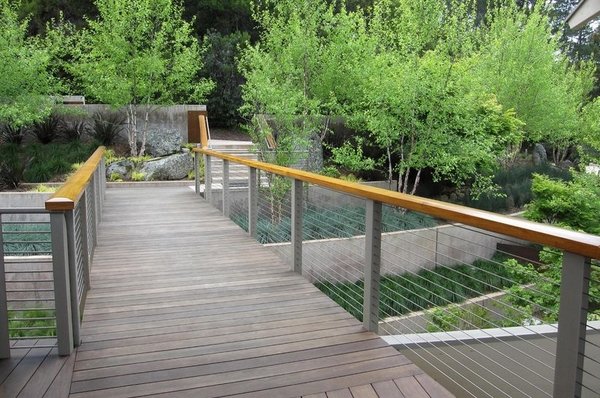 backyard landscape bridge garden design