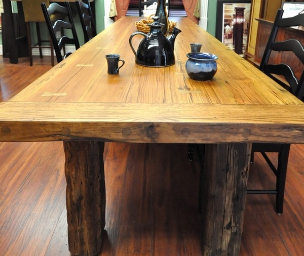 Reclaimed wood tables farmhouse dining rustic furniture