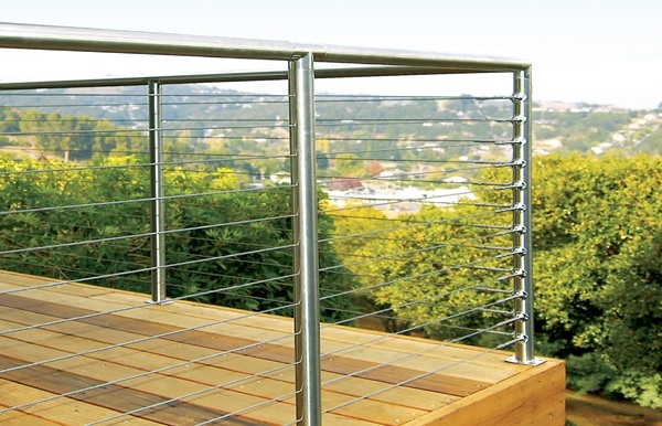 cable railing ideas stainless steel balcony deck