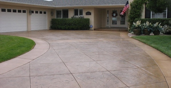 stamped concrete driveway ideas front yard