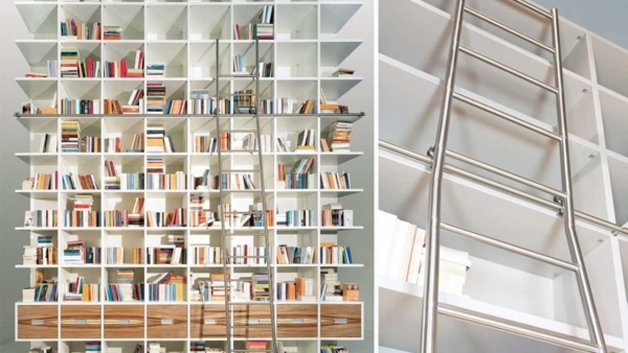 Rolling ladder ideas – creative interiors and furniture ideas