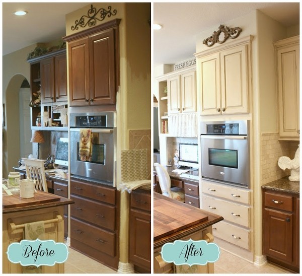 Chalk paint kitchen cabinets - creative kitchen makeover ideas