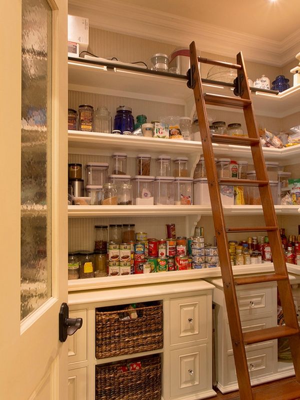 kitchen pantry ideas open shelves cabinets ladder storage ideas