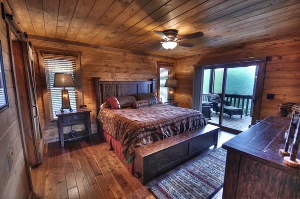 log cabin rustic bedroom design 
