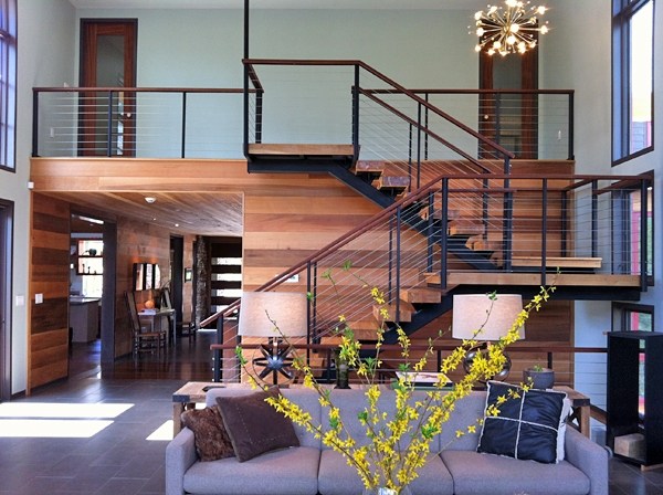 modern interior staircase wood railing ideas interior stairs