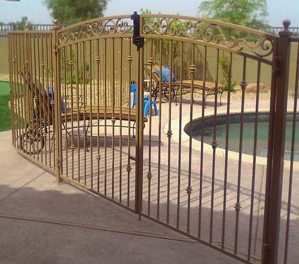 decorative wrough iron fence double gates