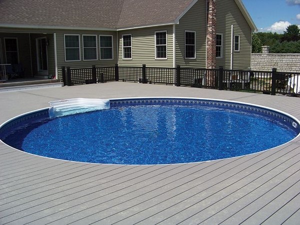 round pool backyard ideas pool deck