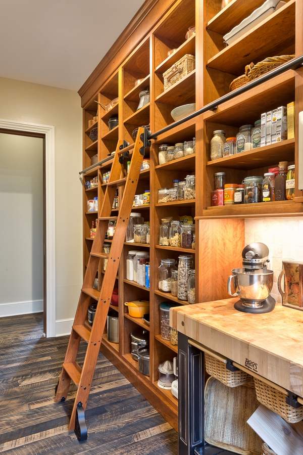 rolling ladder ideas kitchen pantry design ideas open shelves counter space