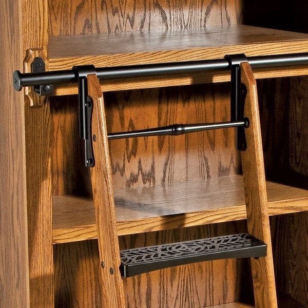 rolling library ladder ideas wood metal treads sliding ladders