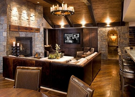rustic-living-room-cabin-furniture-ideas-stone-fireplace-large-sofa-wood-floor