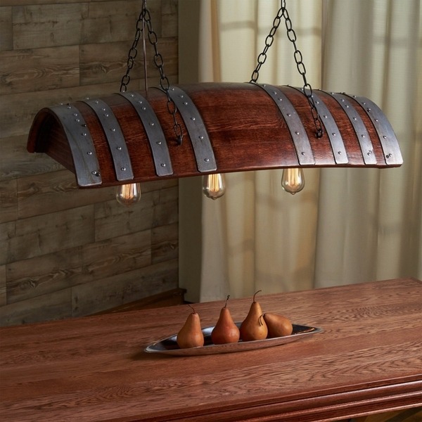 wine barrel furniture ideas dining room lighting fixture chandelier