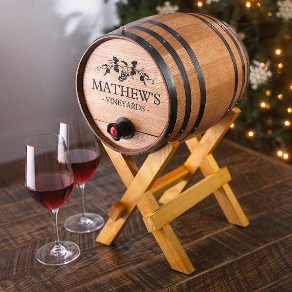 wine-dispenser ideas wood barrel housewarming gift 
