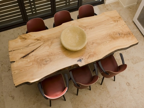 Wood Slab Dining Table Designs In, Natural Wood Slab Dining Room Tables