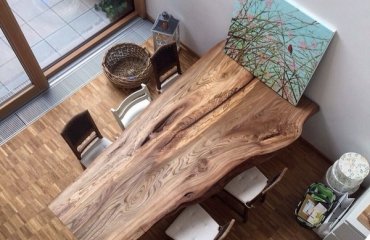 wood-slab-dining-table-designs-modern-diing-room-ideas-wood-flooring-wall-art