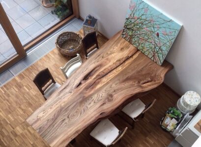wood-slab-dining-table-designs-modern-diing-room-ideas-wood-flooring-wall-art