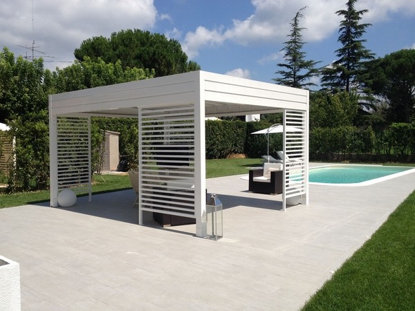 aluminum pergola ideas pool deck shade options