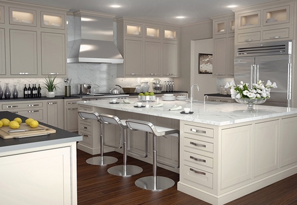 White Shaker Cabinets The Hottest, Shaker Style Kitchen Island With Seating