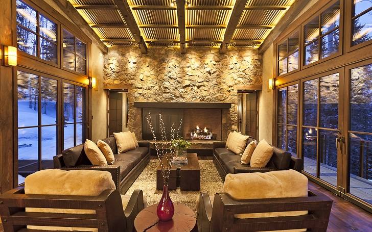 metal ceiling tiles living room decorating ideas stone wall