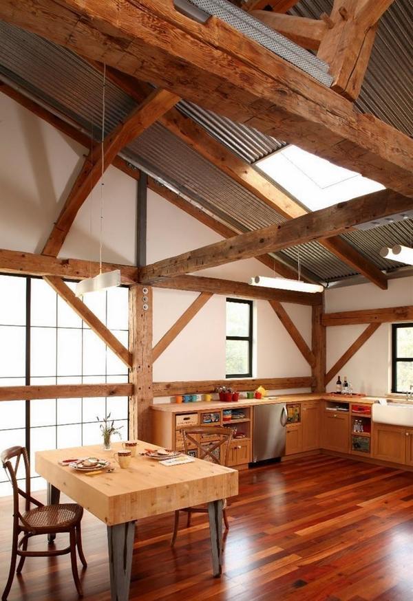 rustic kitchen ideas exposed ceiling beams 