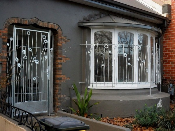 wrought iron security door window design
