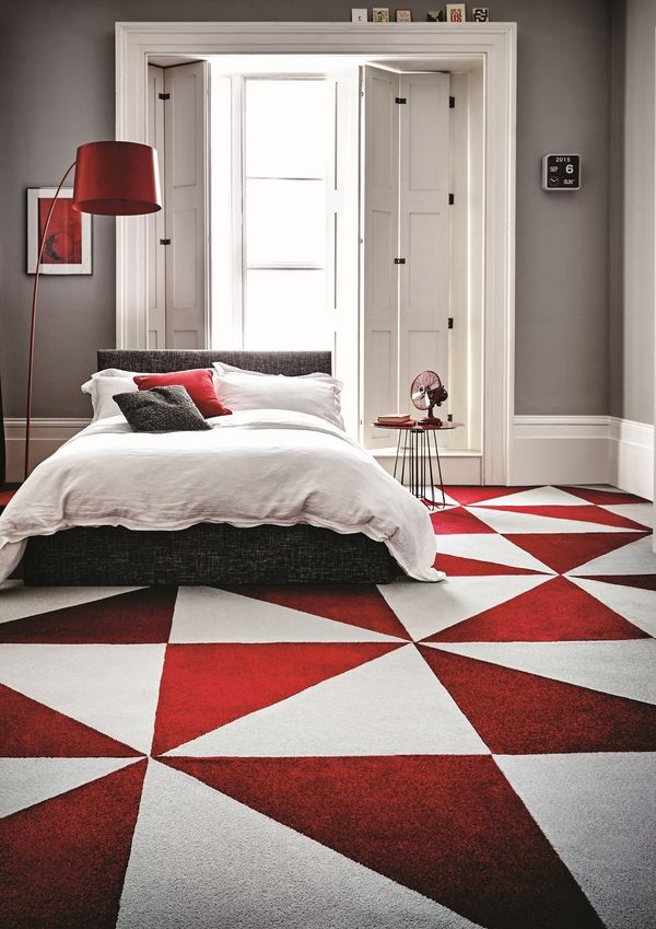 Affordable flooring ideas triangle carpet tile bedroom