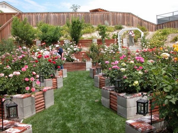 cinder-block-garden-ideas-DIY-raised-garden-beds-rose-garden