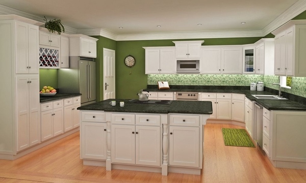 kitchen trends white shaker cabinets green walls