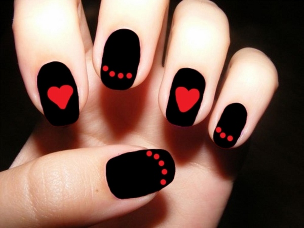 Halloween-acrylic-nails-black-red-colors 
