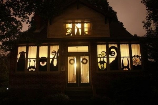 Halloween-window-silhouettes-house-decor how to make-halloween-silhouettes