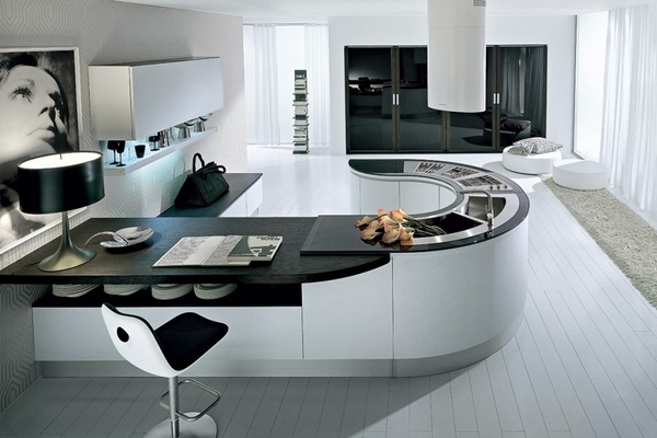 Pedini integra black and white kitchen