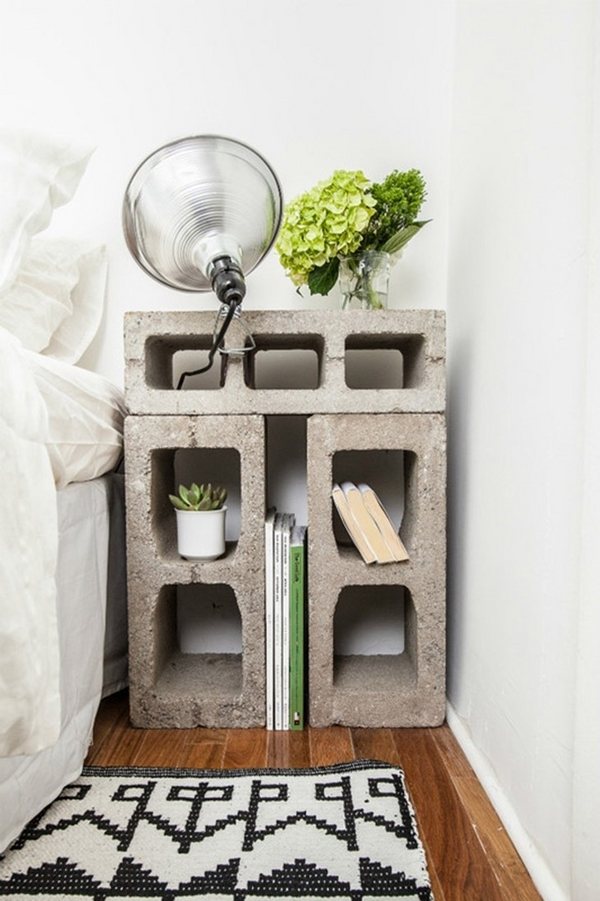 cinder-block-furniture-ideas-DIY-cinder-block-nightstand-concrete-block furniture