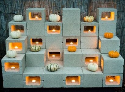 cinder-block-garden-ideas-patio-decorating-ideas-tea-candles-pumpkins