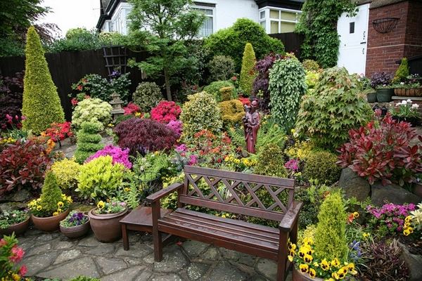  bench garden decorating ideas 